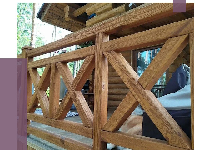 Деревянные перила под ключ в Набережных Челнах от 7619 руб. 