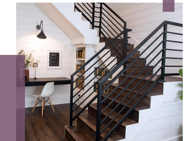 Перила для лестницы в доме в Набережных Челнах от 7365 руб. — ПРОЛЁТ-Нбр