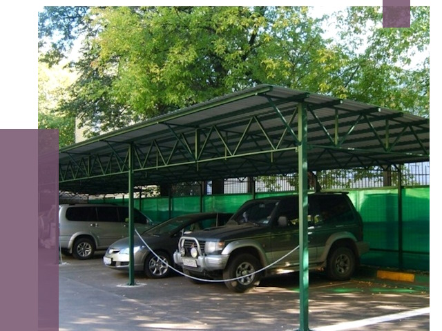 Навесы для парковки в Набережных Челнах от 79740 руб. заказать | ПРОЛЁТ-Нбр