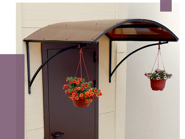 Козырьки над входом в Набережных Челнах от 14729 руб.  | ПРОЛЁТ-Нбр