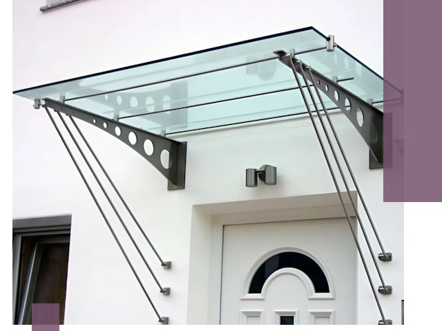 Козырьки над входом под ключ в Набережных Челнах — изготовление и монтаж