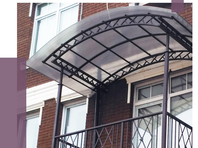 Козырьки над балконом в Набережных Челнах от 8584 руб. | ПРОЛЁТ-Нбр