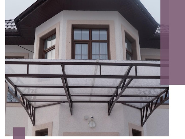 Козырьки из поликарбоната под ключ в Набережных Челнах