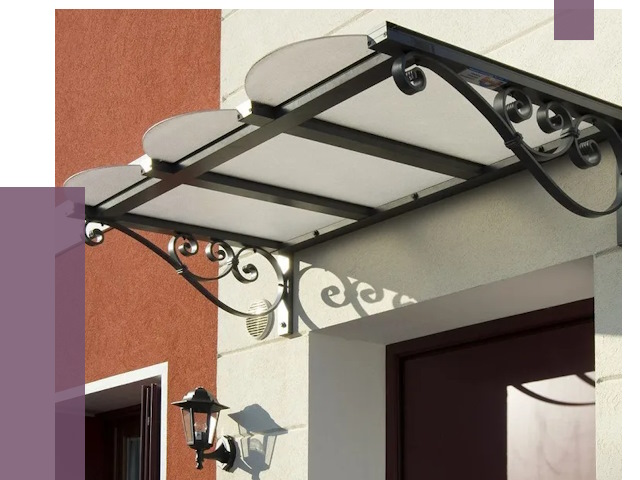 Односкатные козырьки в Набережных Челнах от 8330 руб.  | ПРОЛЁТ-Нбр