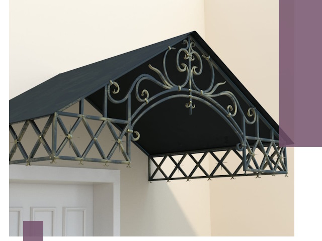 Двускатные металлические козырьки под ключ в Набережных Челнах